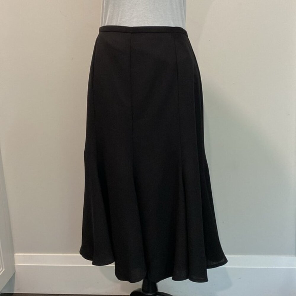 Melanie Lyne Black Flowy A-line skirt Size 10 - Picture 2 of 14